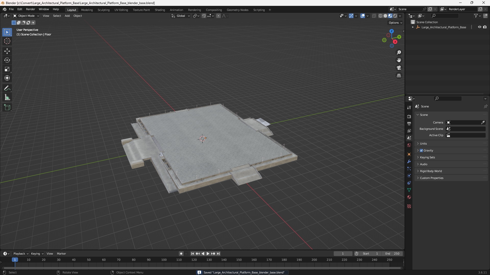 Large Architectural Platform Base - view 10