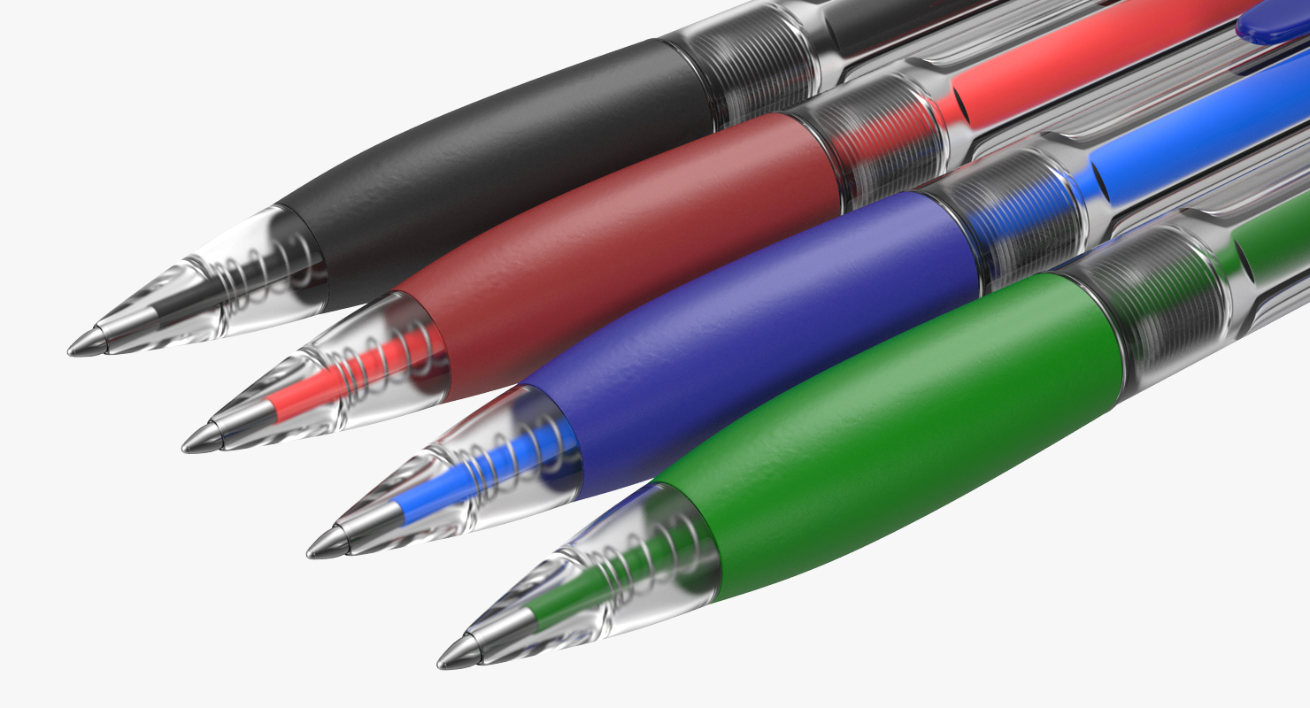 3D model Retractable Ballpoint Pens Set