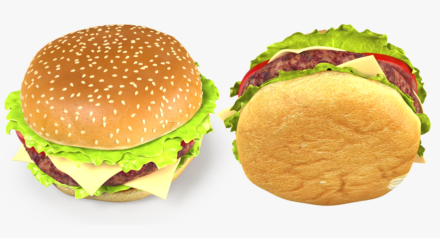 Hamburger and French Fry 3D model