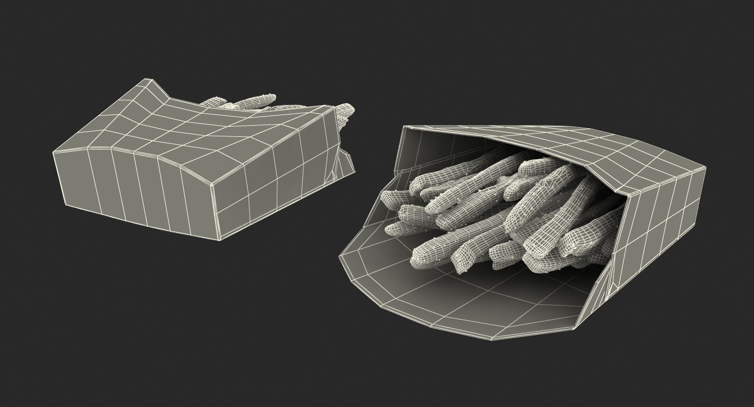 Hamburger and French Fry 3D model