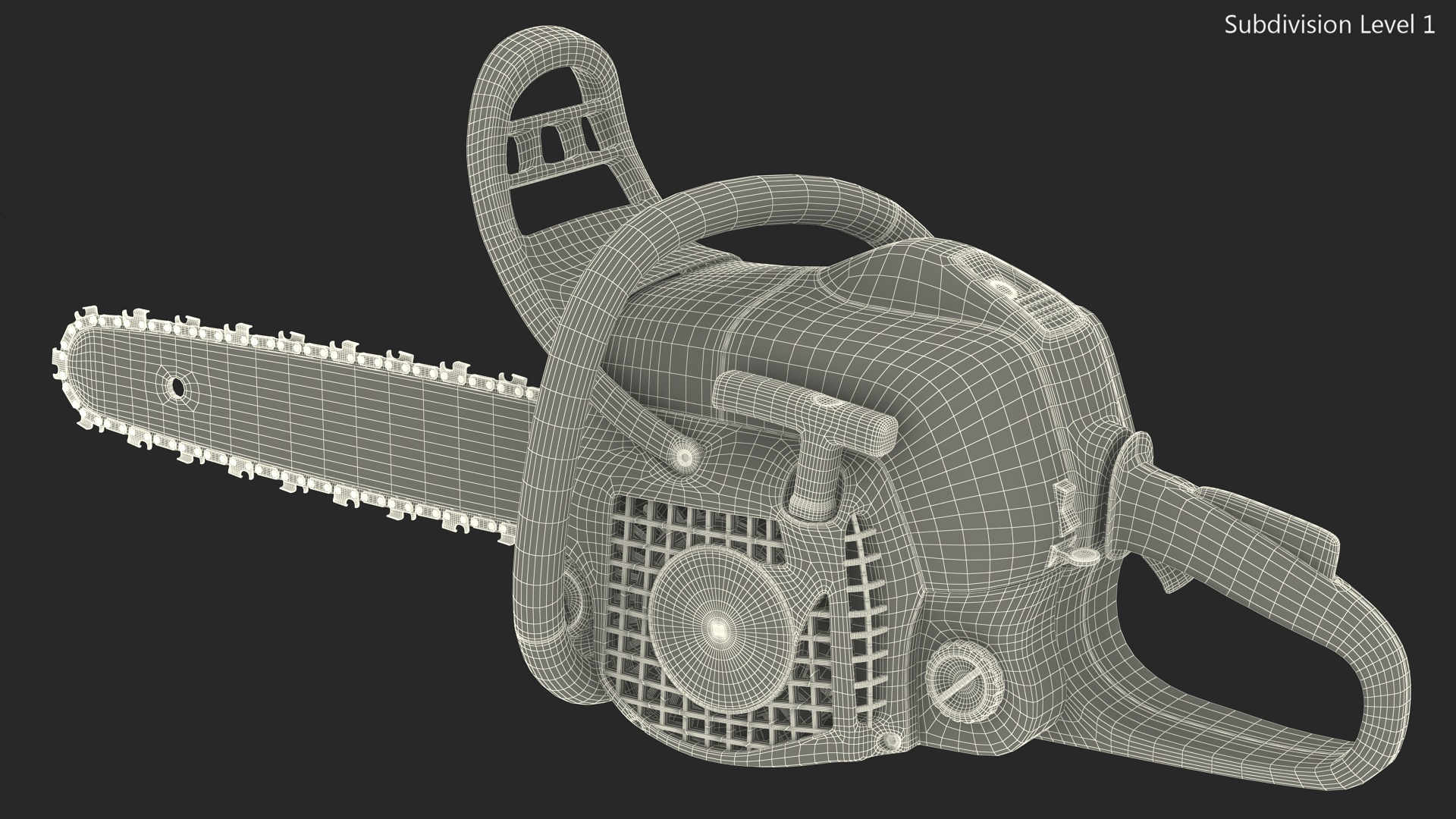 Blue Gasoline Chainsaw 3D