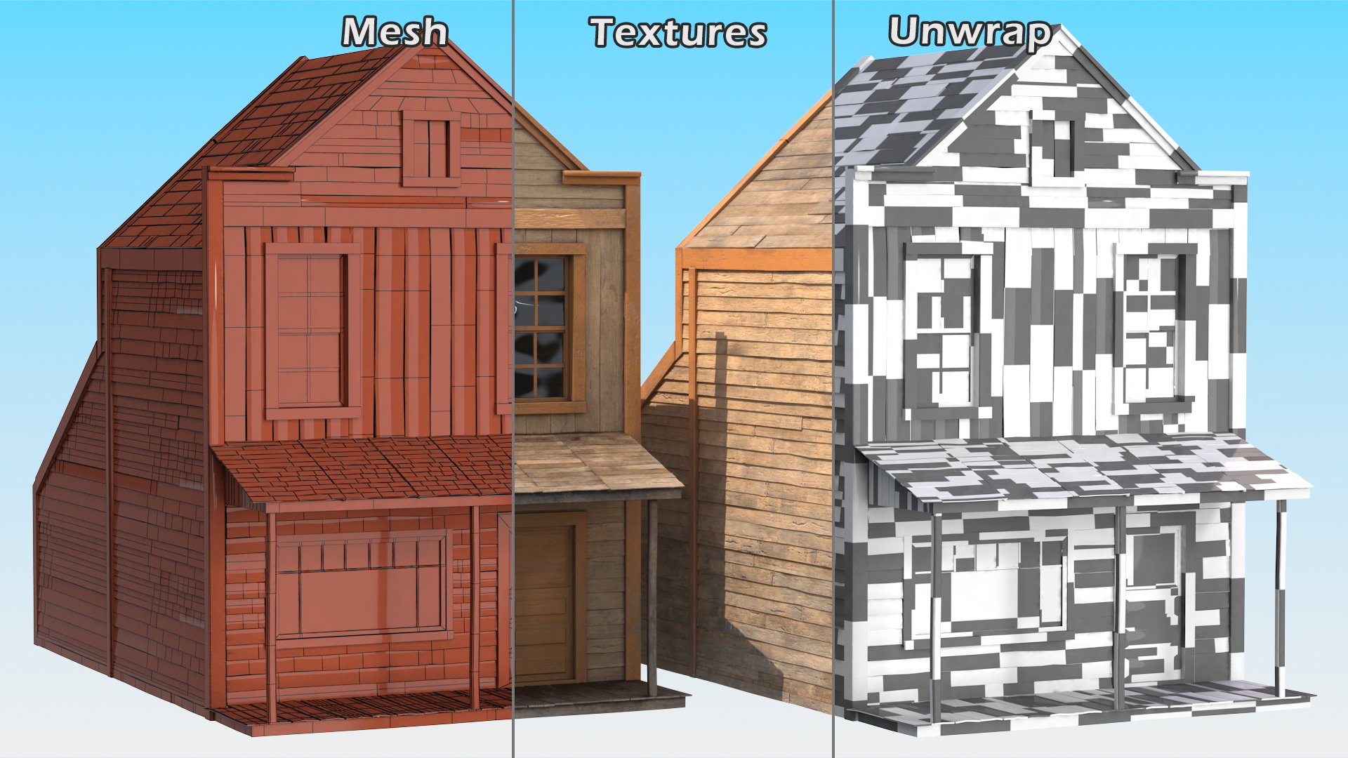 3D Western House With Terrace