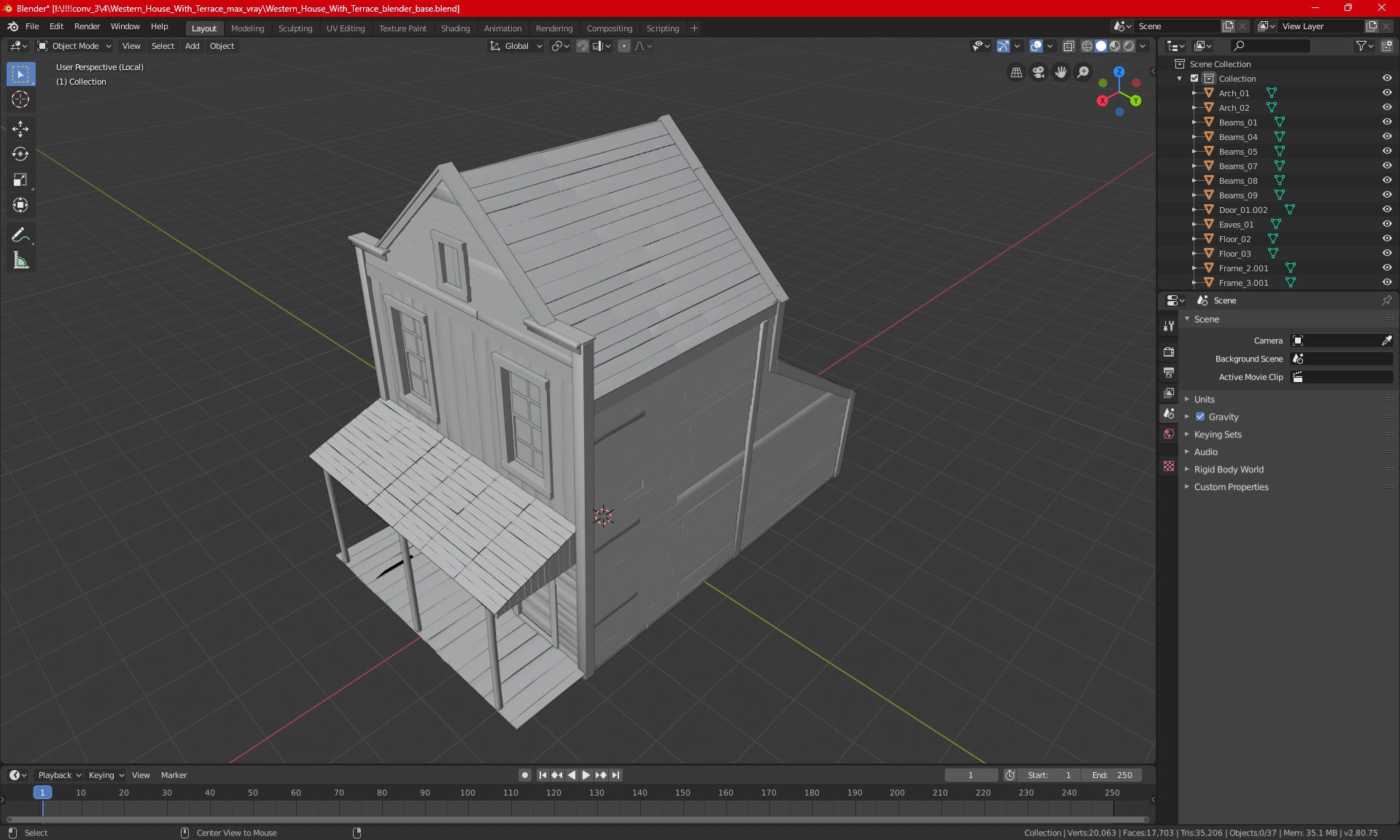 3D Western House With Terrace