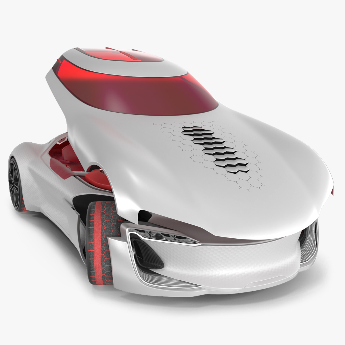 3D Electric Concept Car Rigged for Cinema 4D