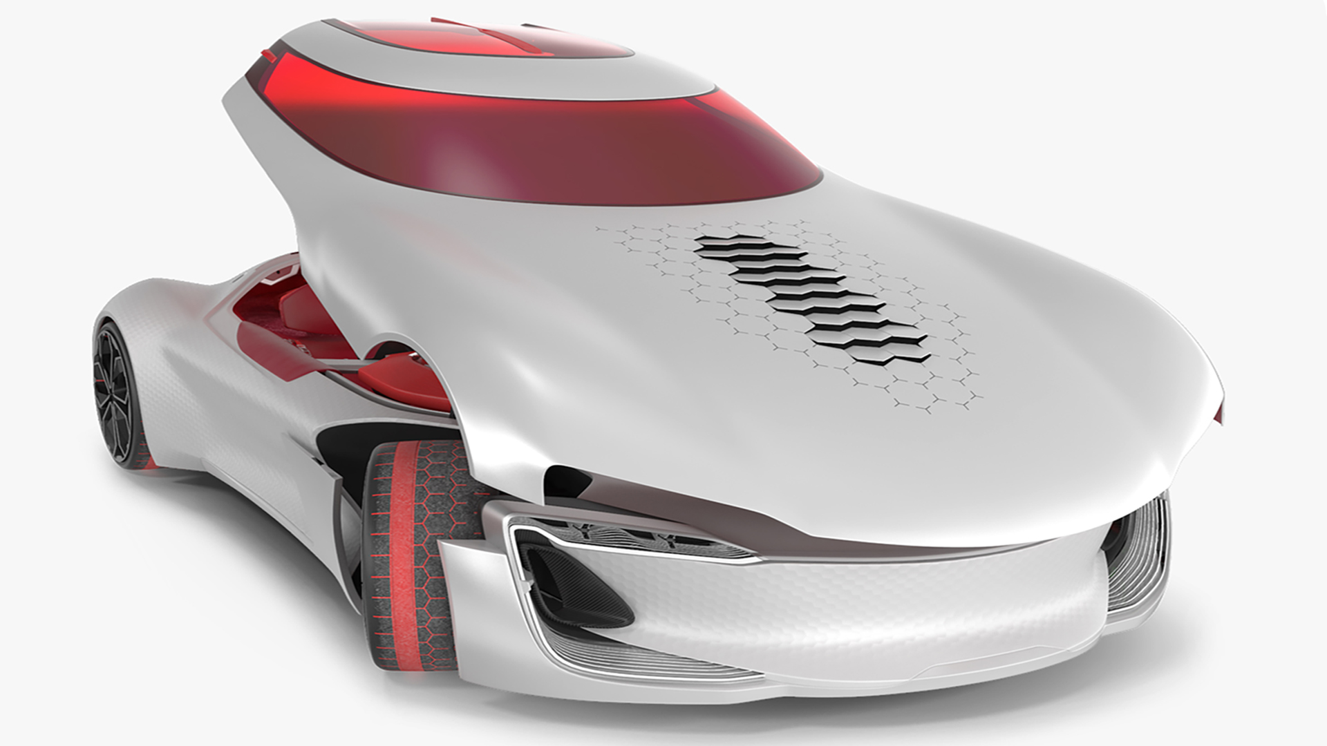 3D Electric Concept Car Rigged for Cinema 4D
