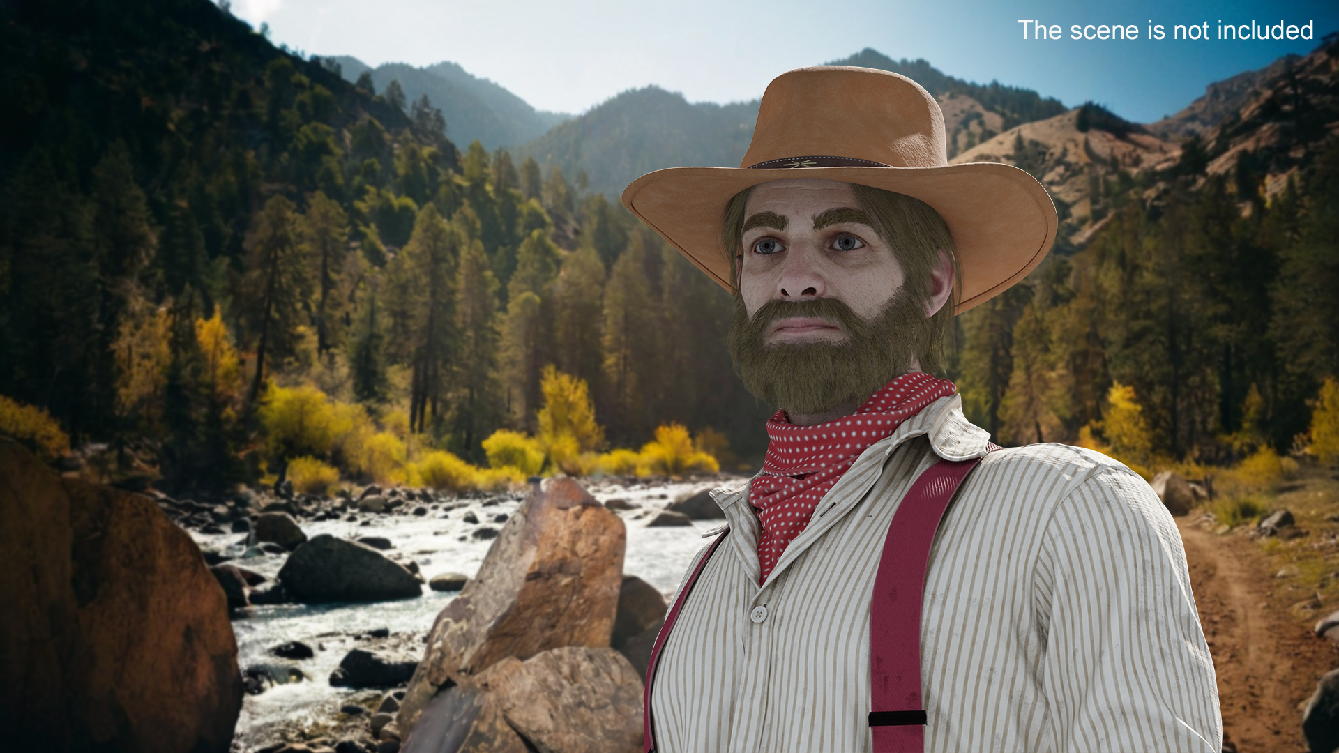 3D Wild West Prospector with Tools