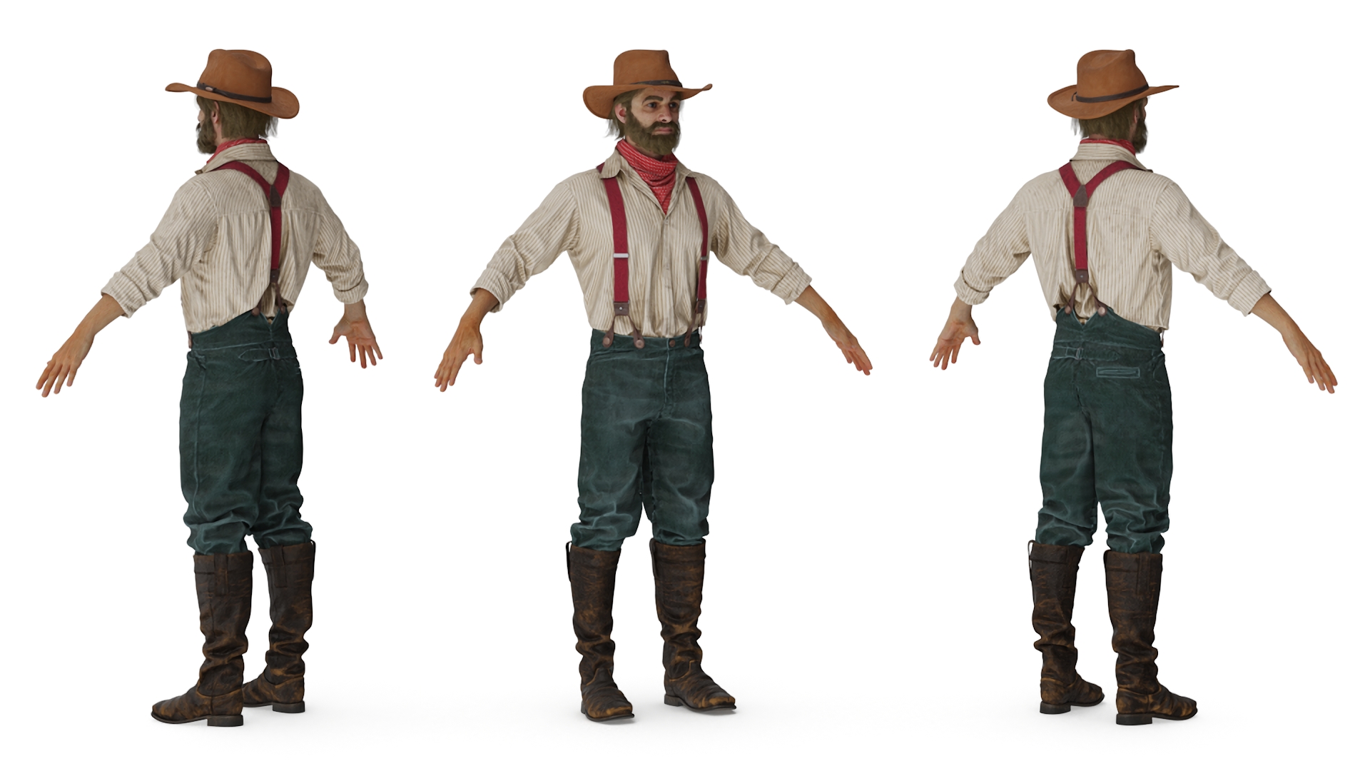3D Wild West Prospector with Tools