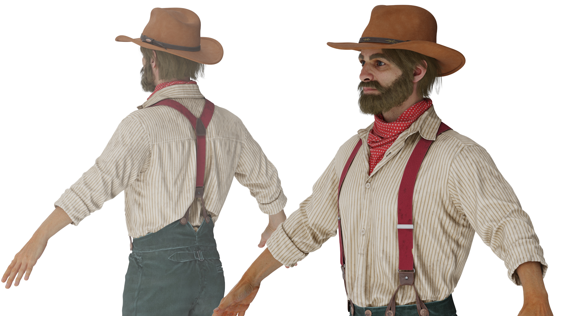 3D Wild West Prospector with Tools