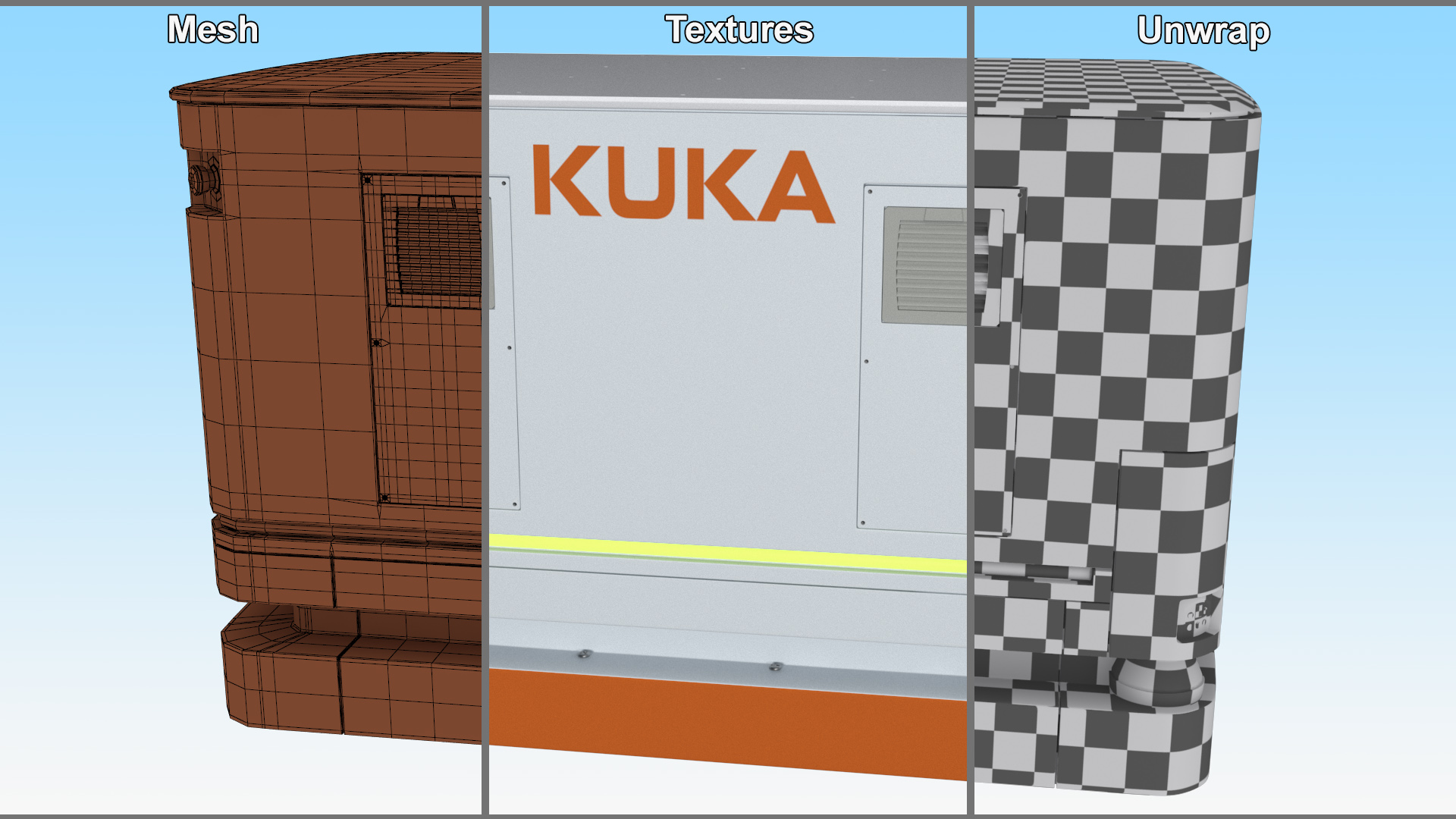 3D Mobile Remote Control for KUKA KMR Iiwa Rigged