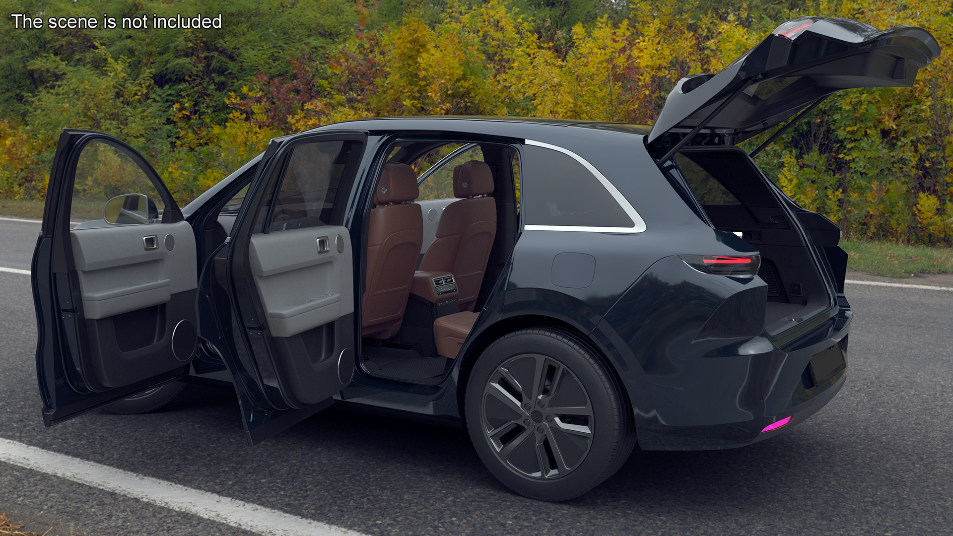 3D Electric SUV Ocean Blue model