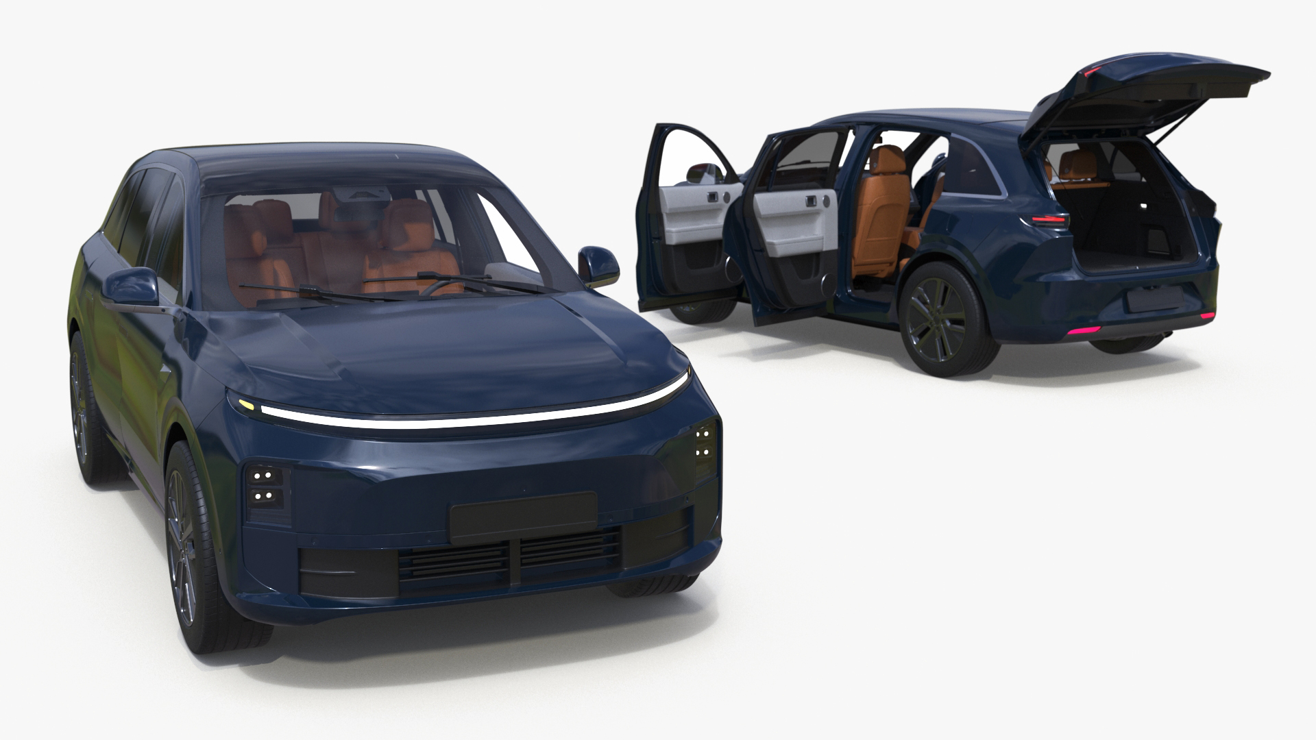 3D Electric SUV Ocean Blue model