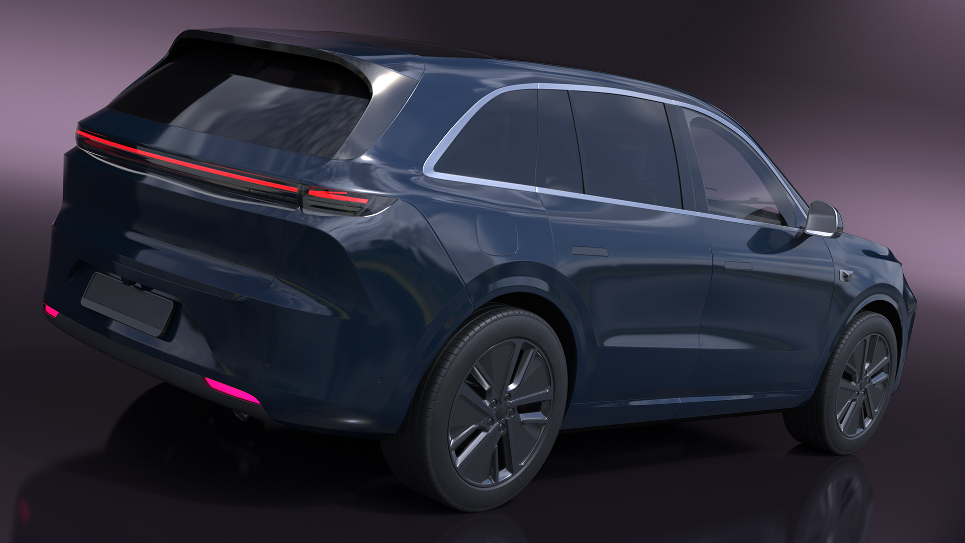 3D Electric SUV Ocean Blue model