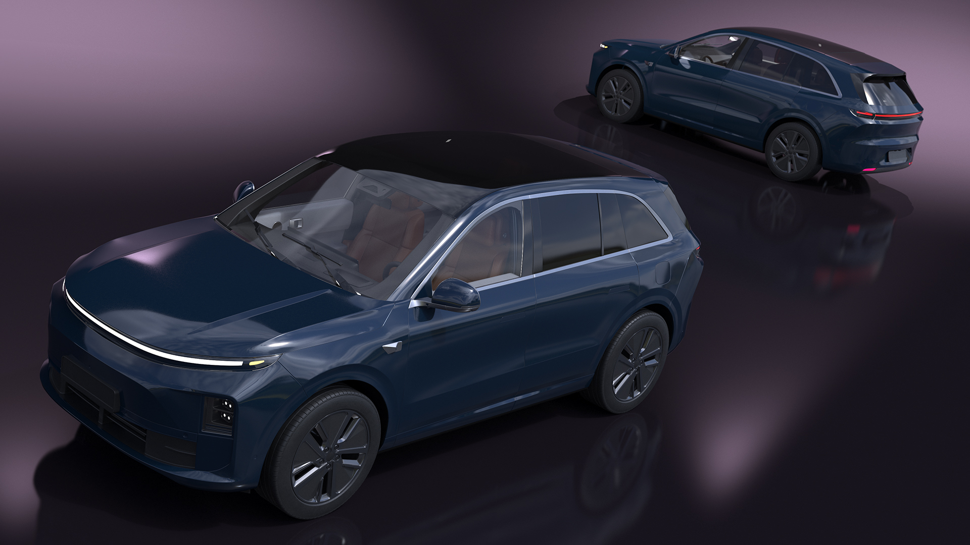 3D Electric SUV Ocean Blue model