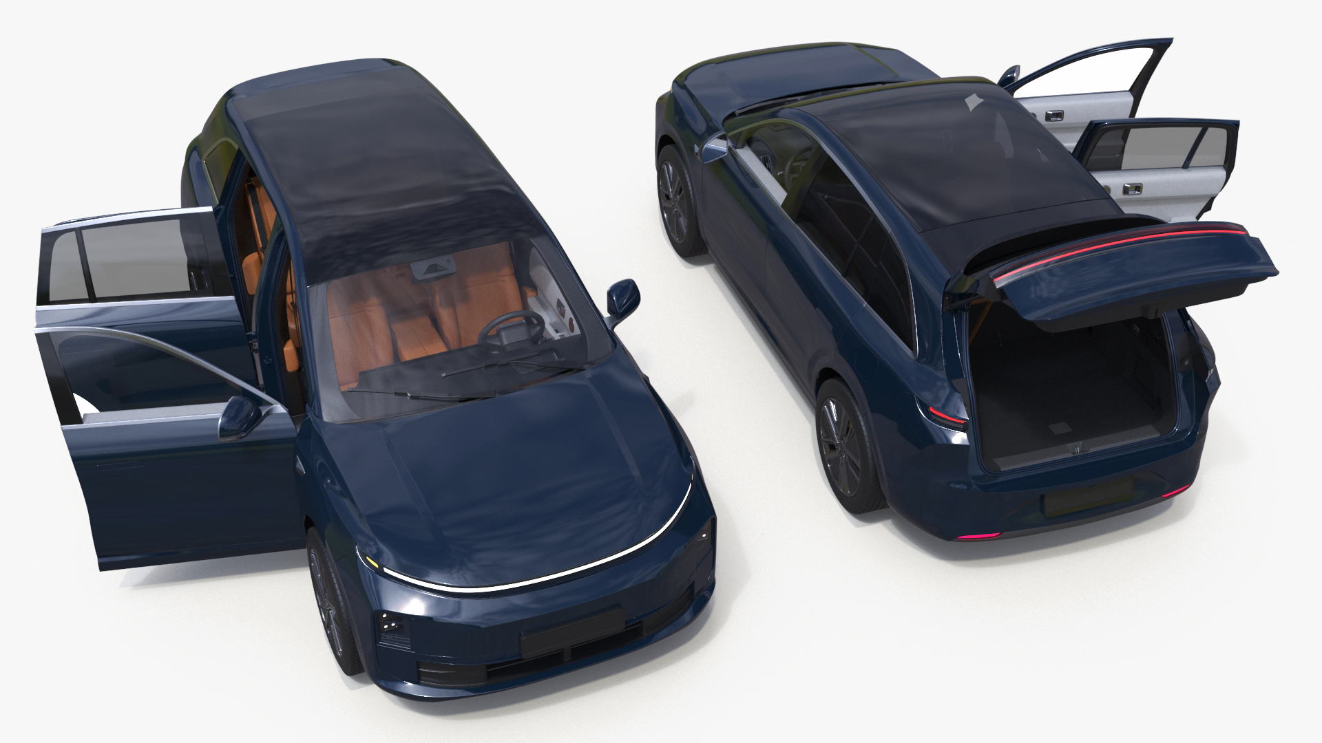 3D Electric SUV Ocean Blue model