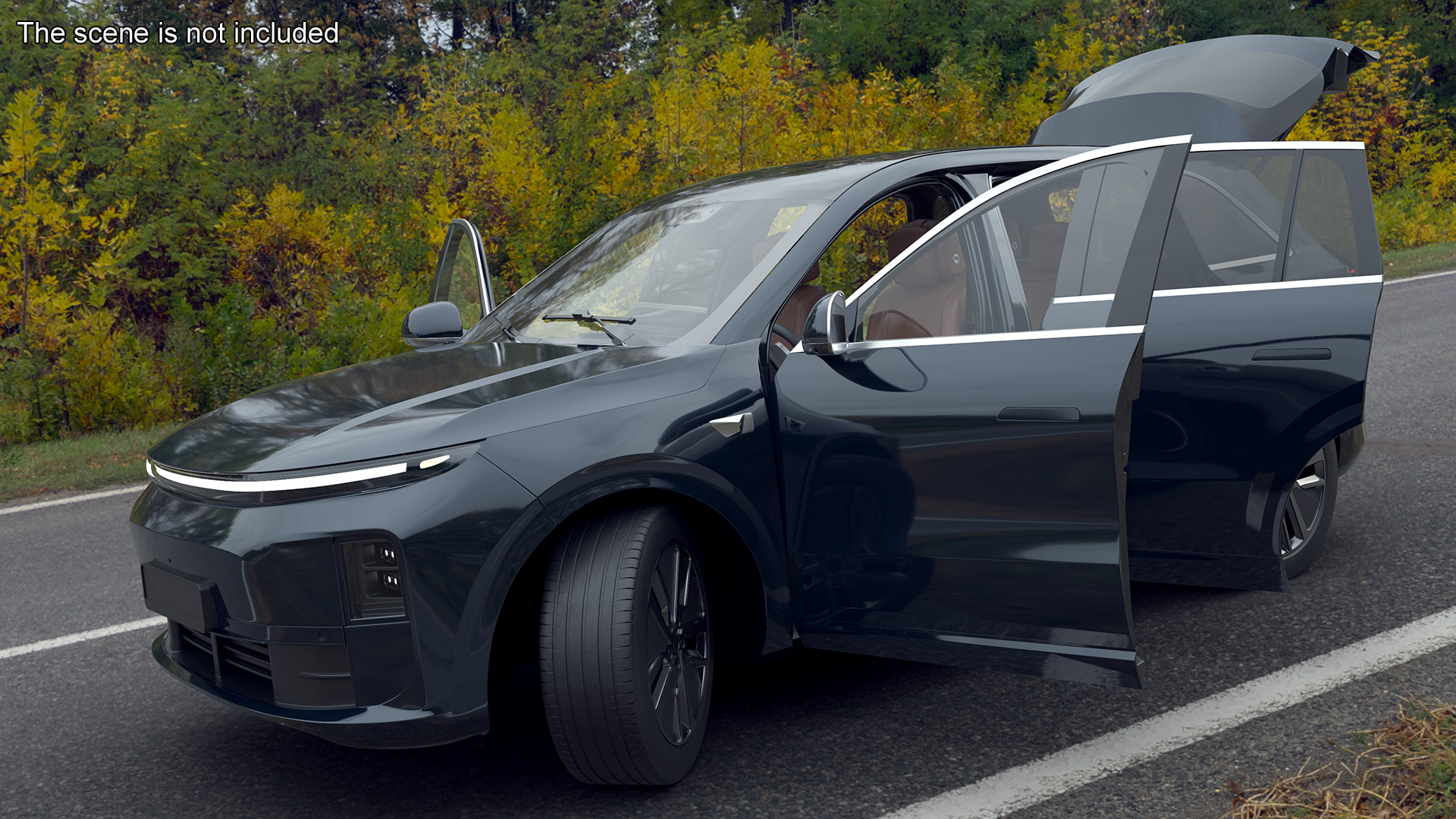 3D Electric SUV Ocean Blue model