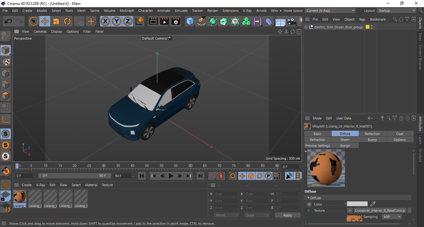 3D Electric SUV Ocean Blue model