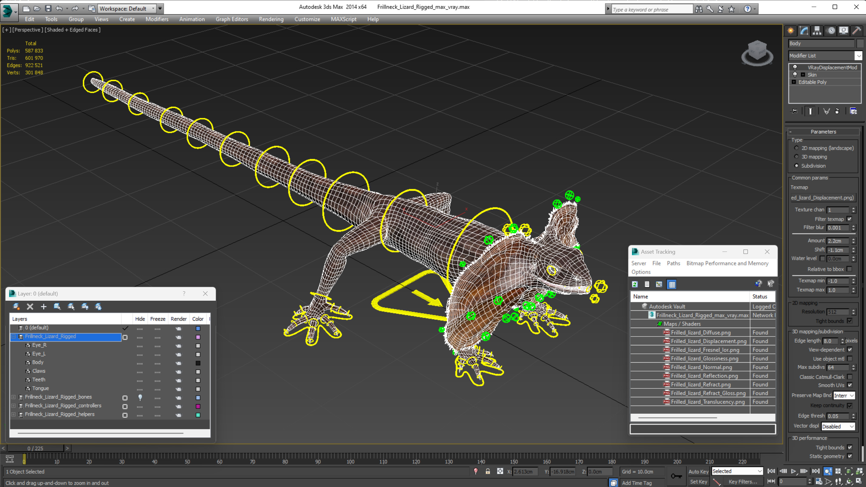 3D Frillneck Lizard Rigged model