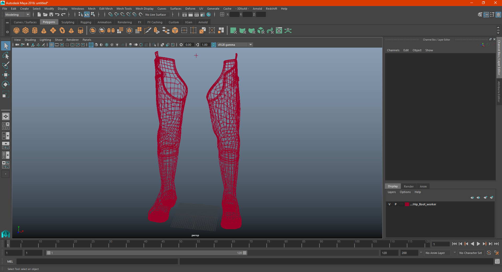 Waterproof Hip Waders for Work Red 3D model