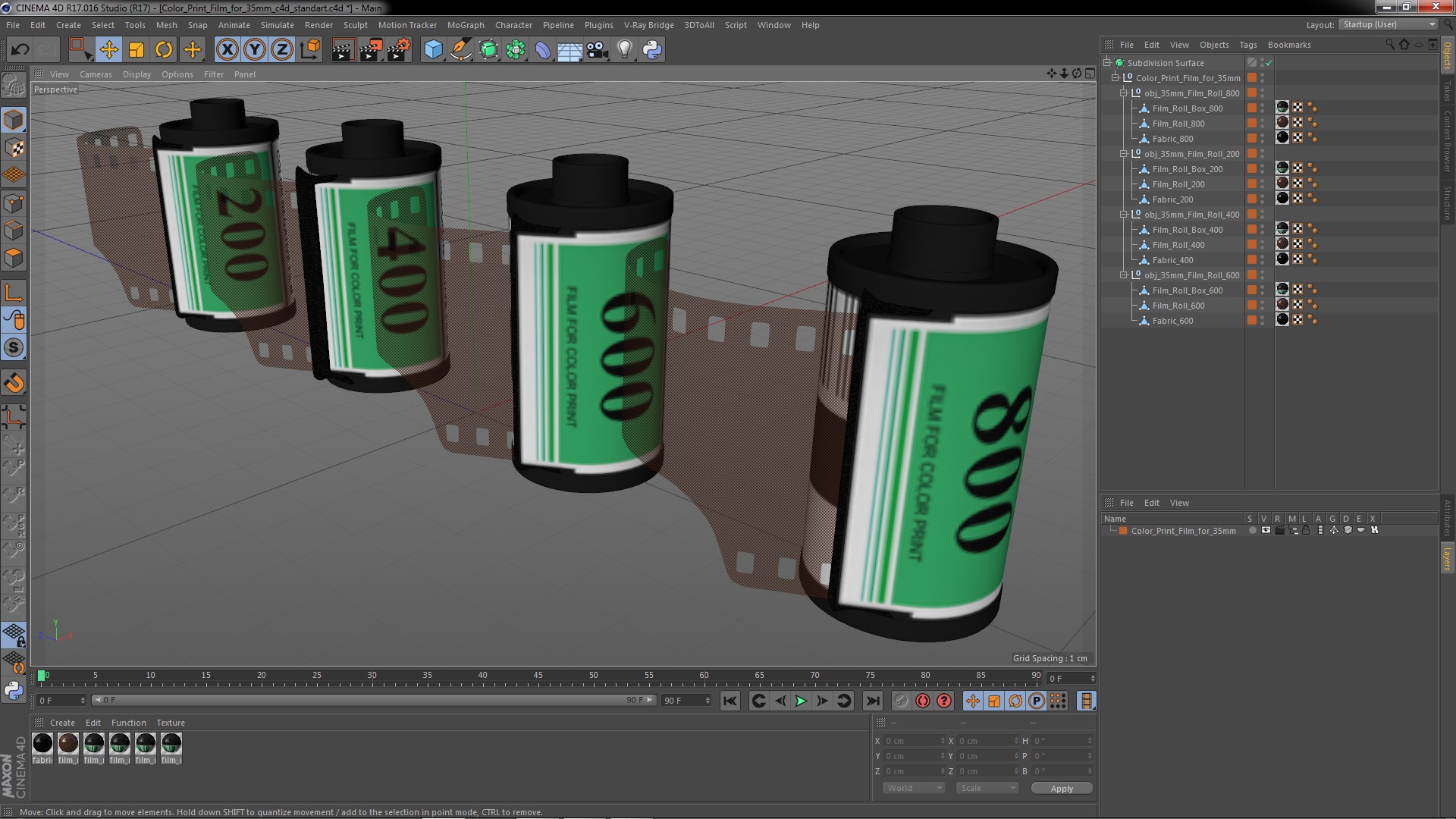 3D model Color Print Film for 35mm