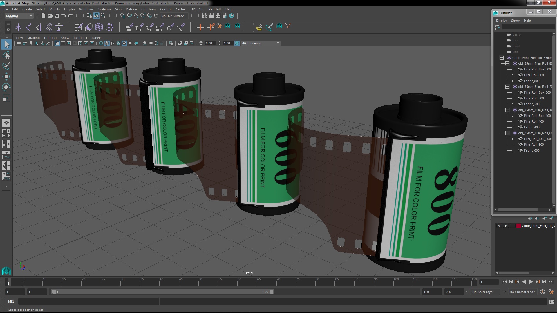 3D model Color Print Film for 35mm