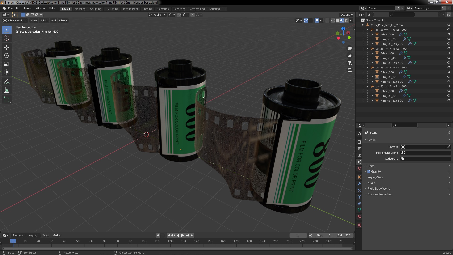 3D model Color Print Film for 35mm
