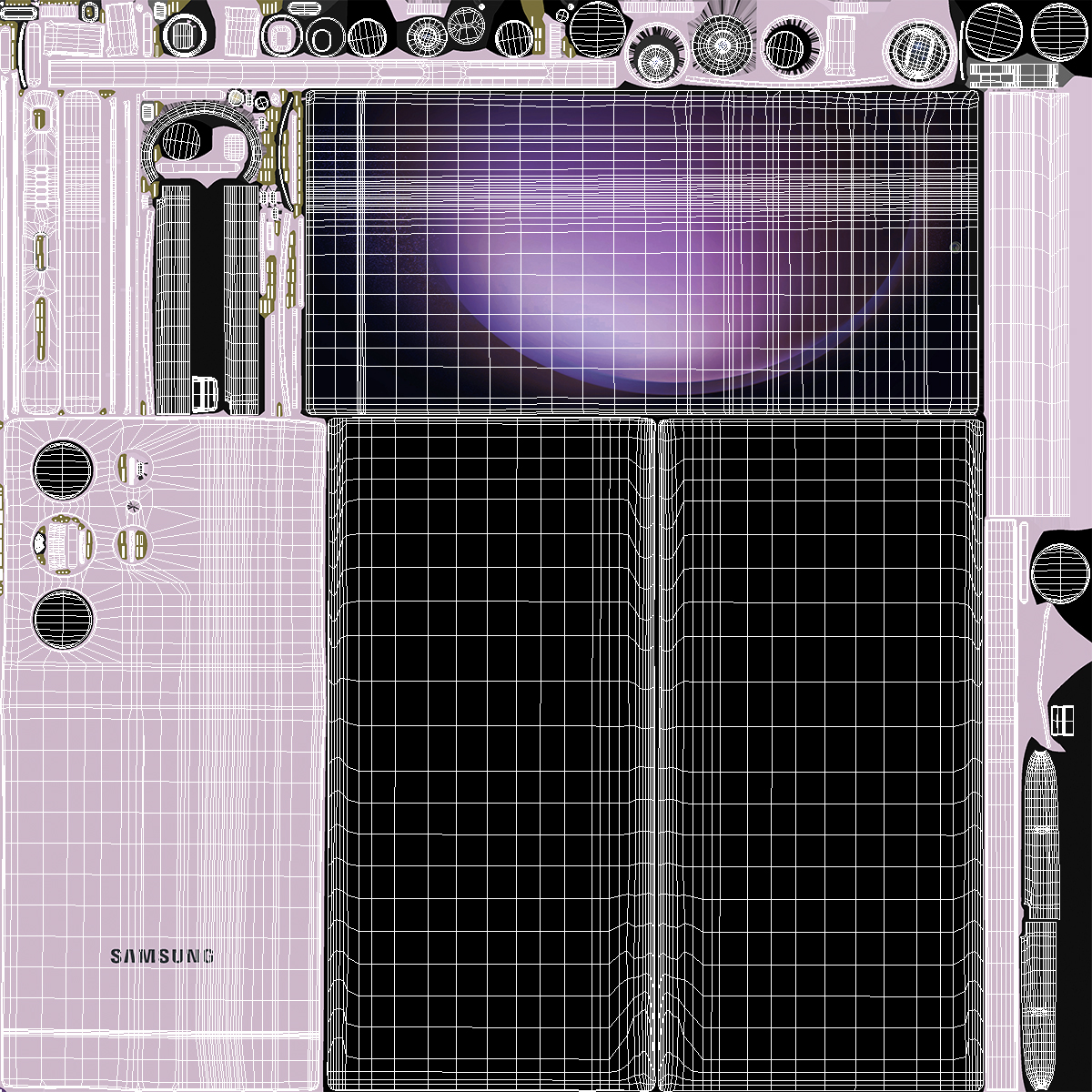 Flagship Smartphone Samsung Galaxy S23 Lavender 3D