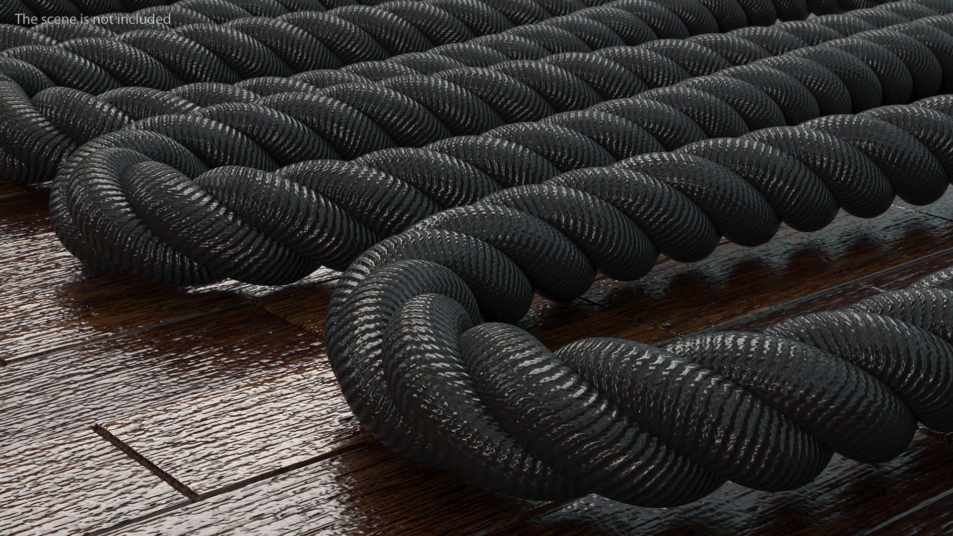 3D Pure2Improve Battle Rope Black with Red Handle