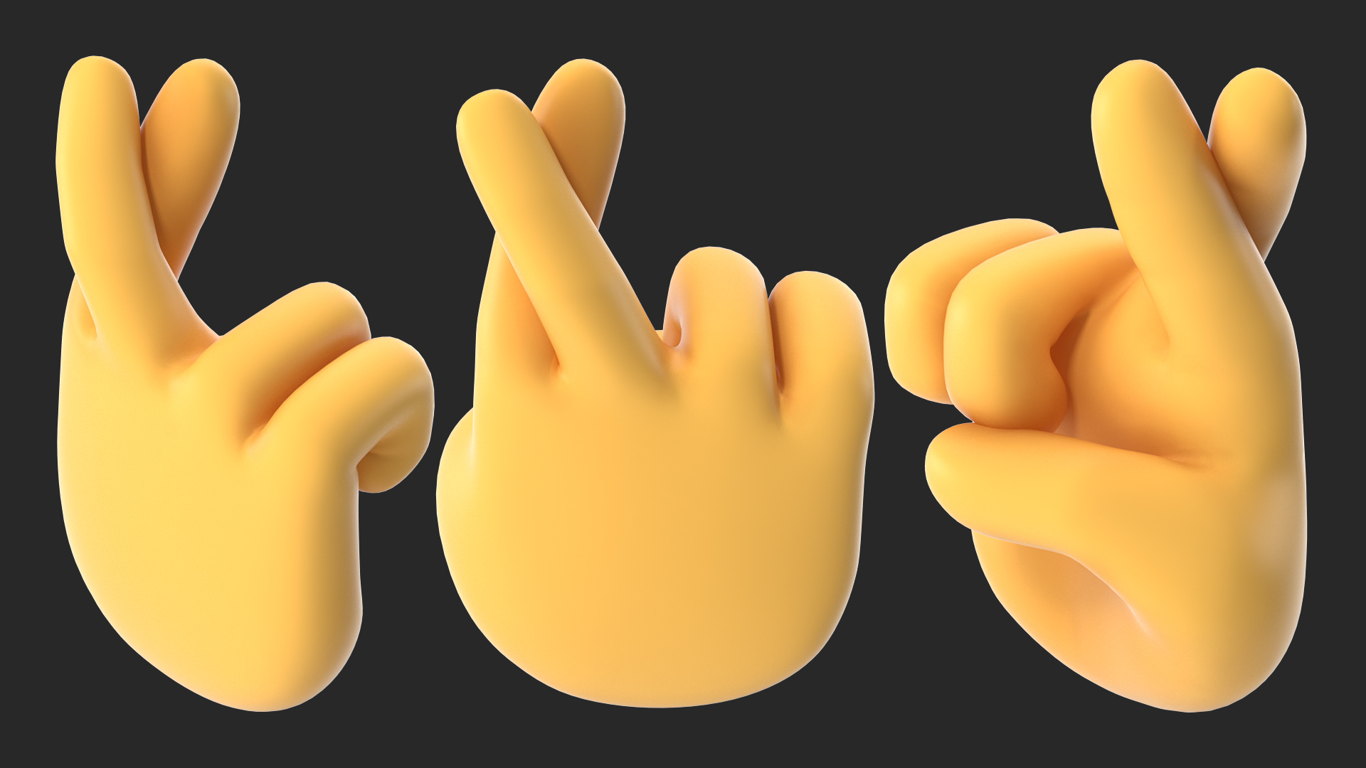 3D Crossed Fingers Emoji