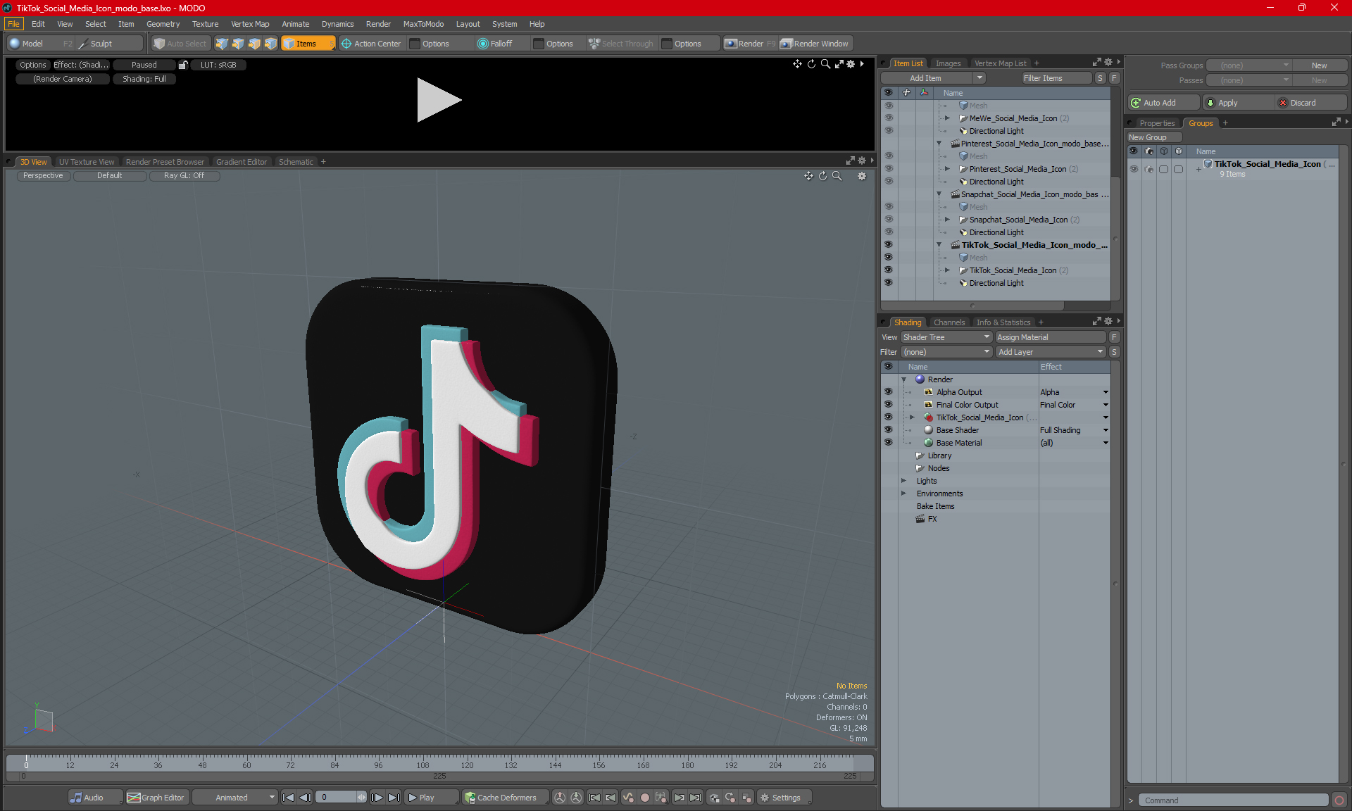 TikTok Social Media Icon 3D model