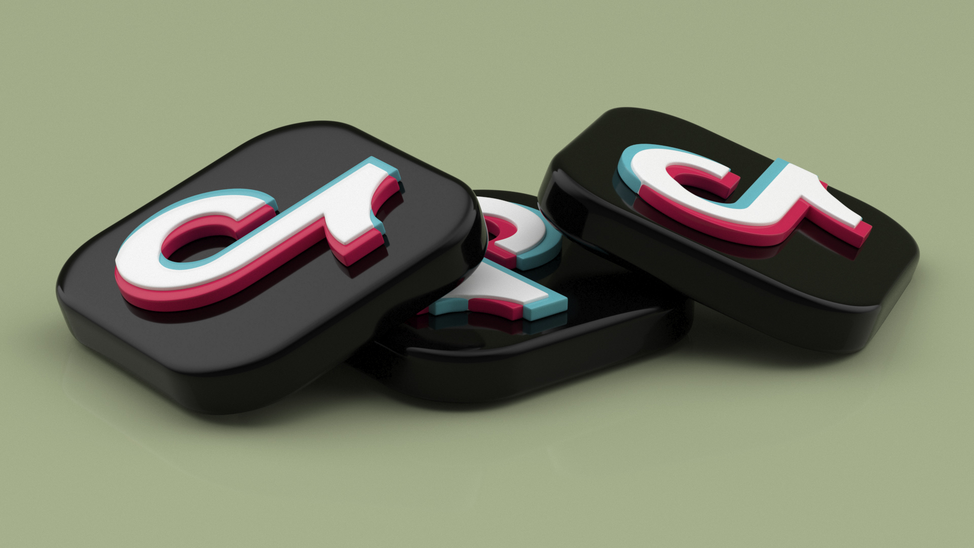 TikTok Social Media Icon 3D model