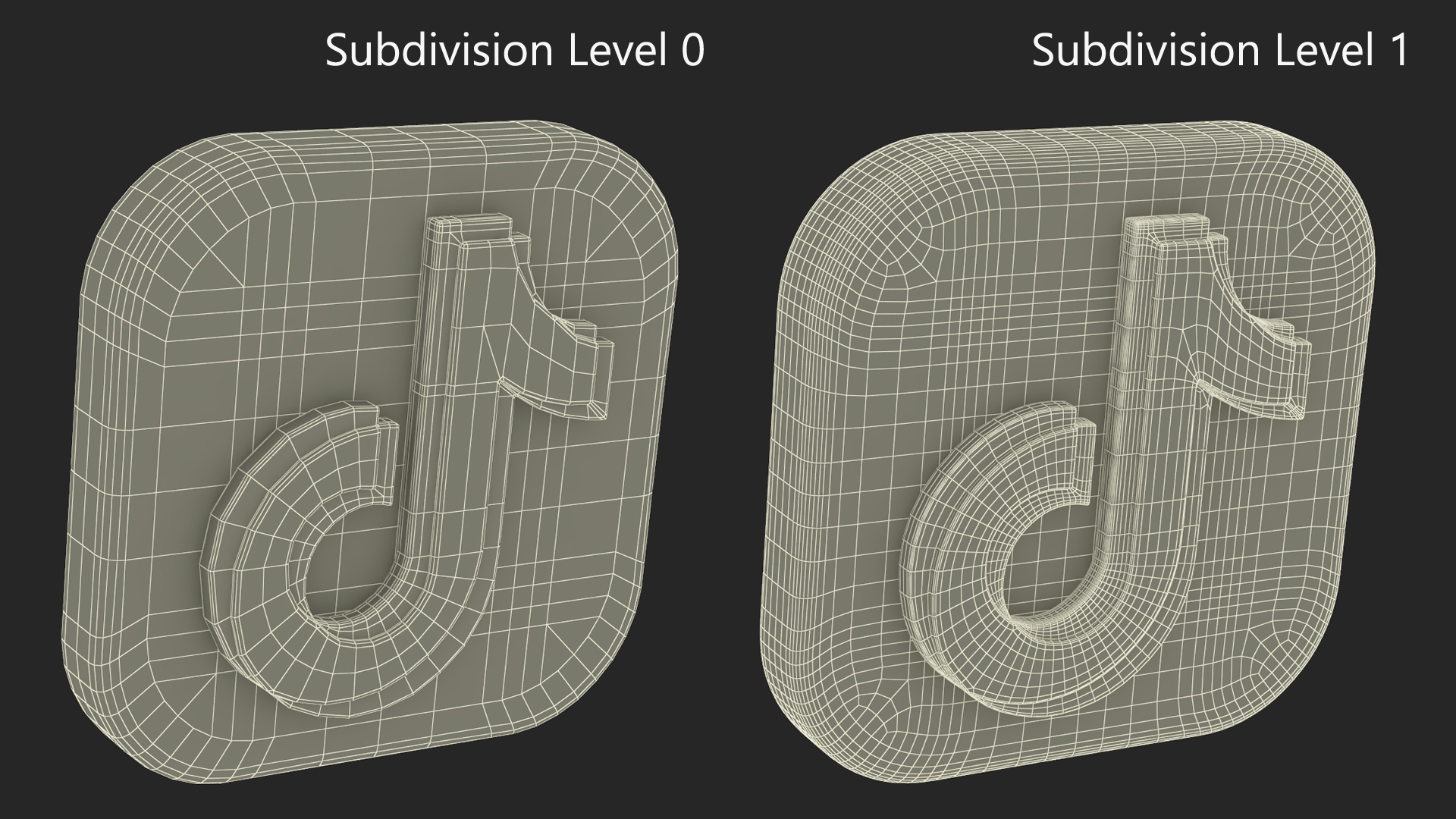 TikTok Social Media Icon 3D model