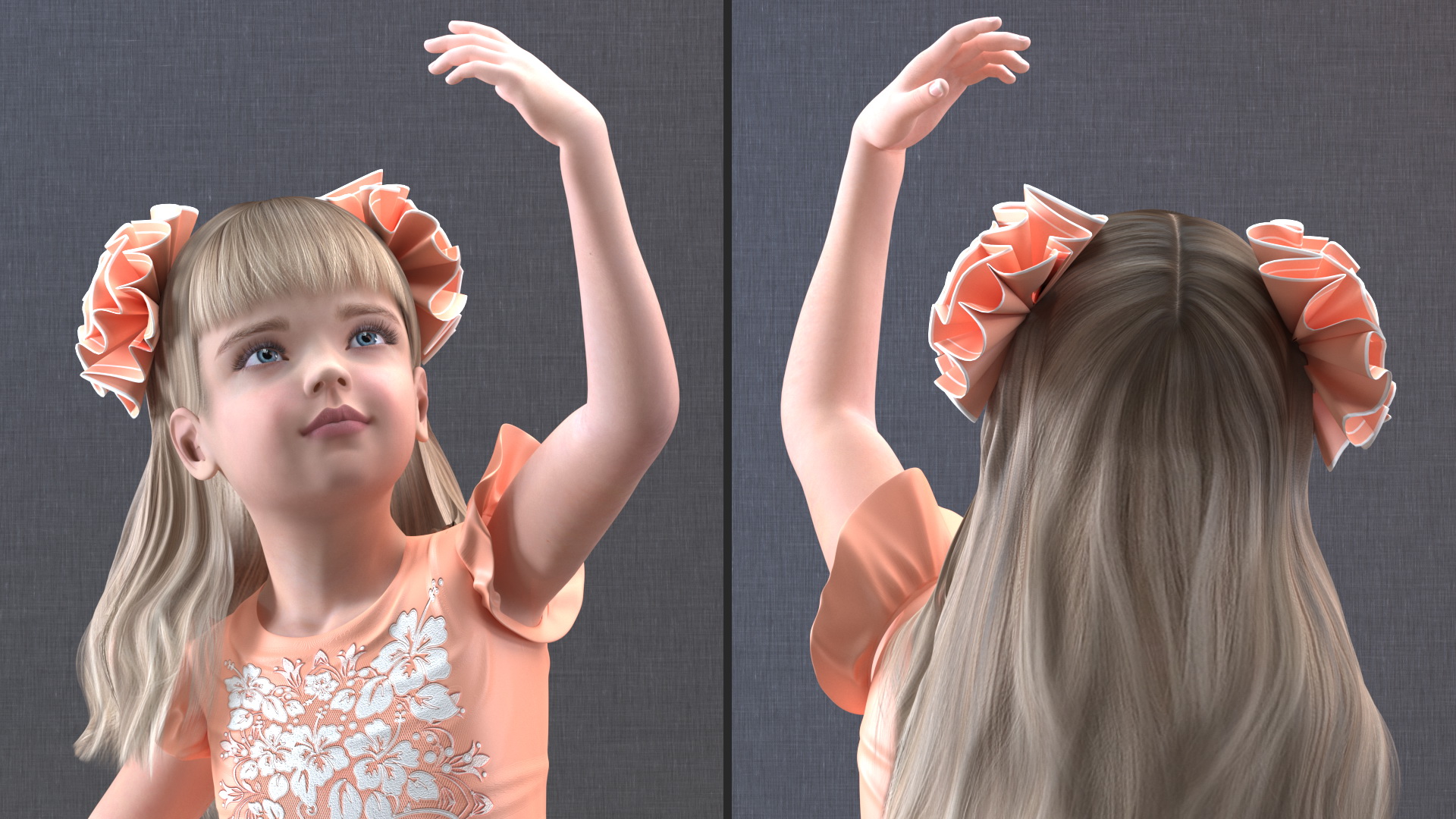 3D Dancing Child Girl model