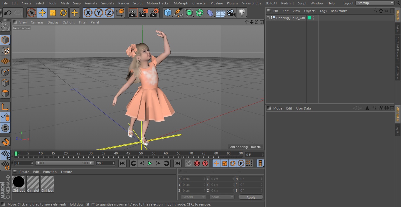 3D Dancing Child Girl model