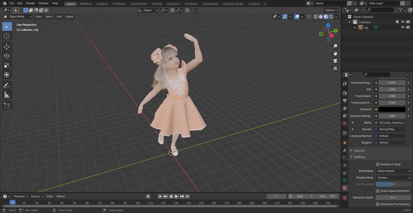 3D Dancing Child Girl model