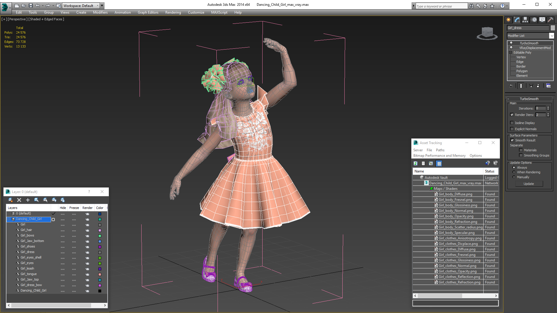 3D Dancing Child Girl model