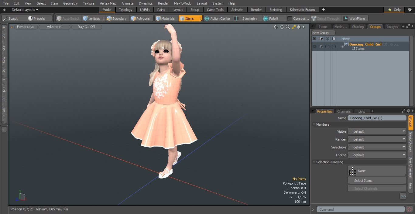 3D Dancing Child Girl model