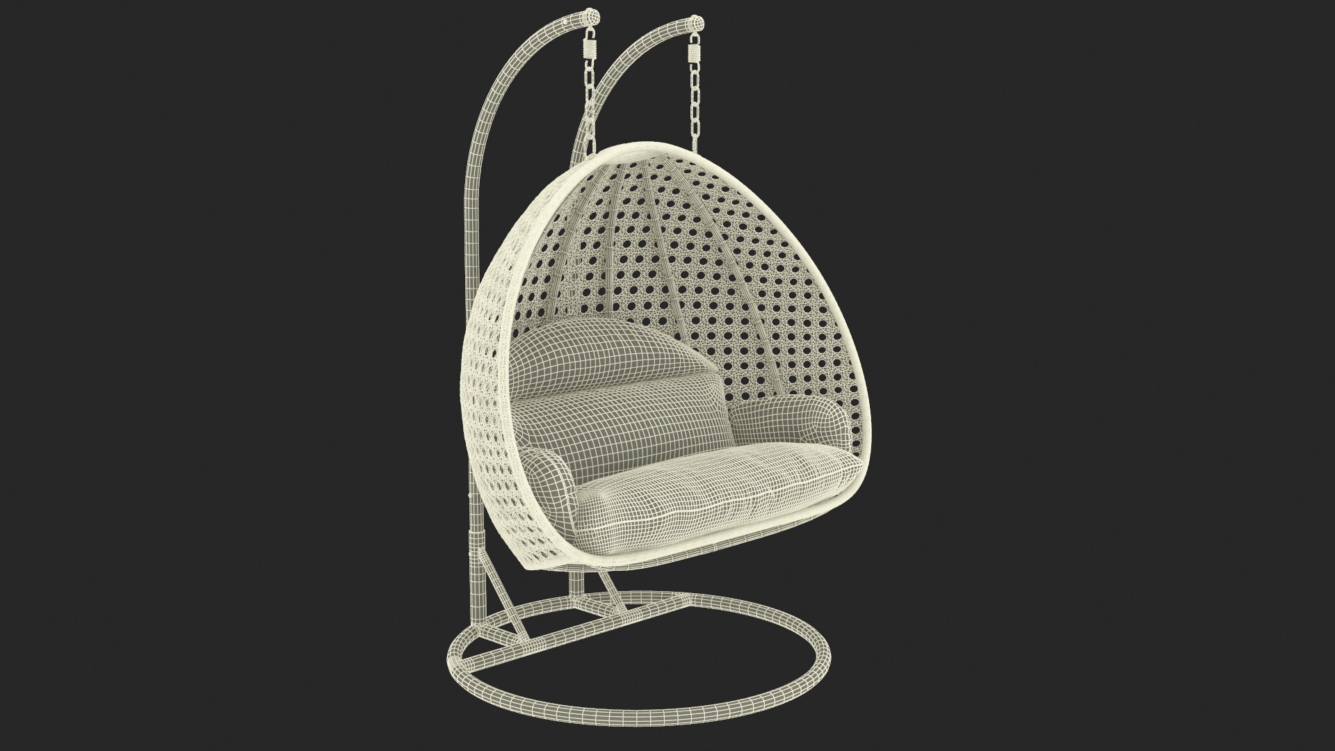 3D Hanging Egg Chair Beige model