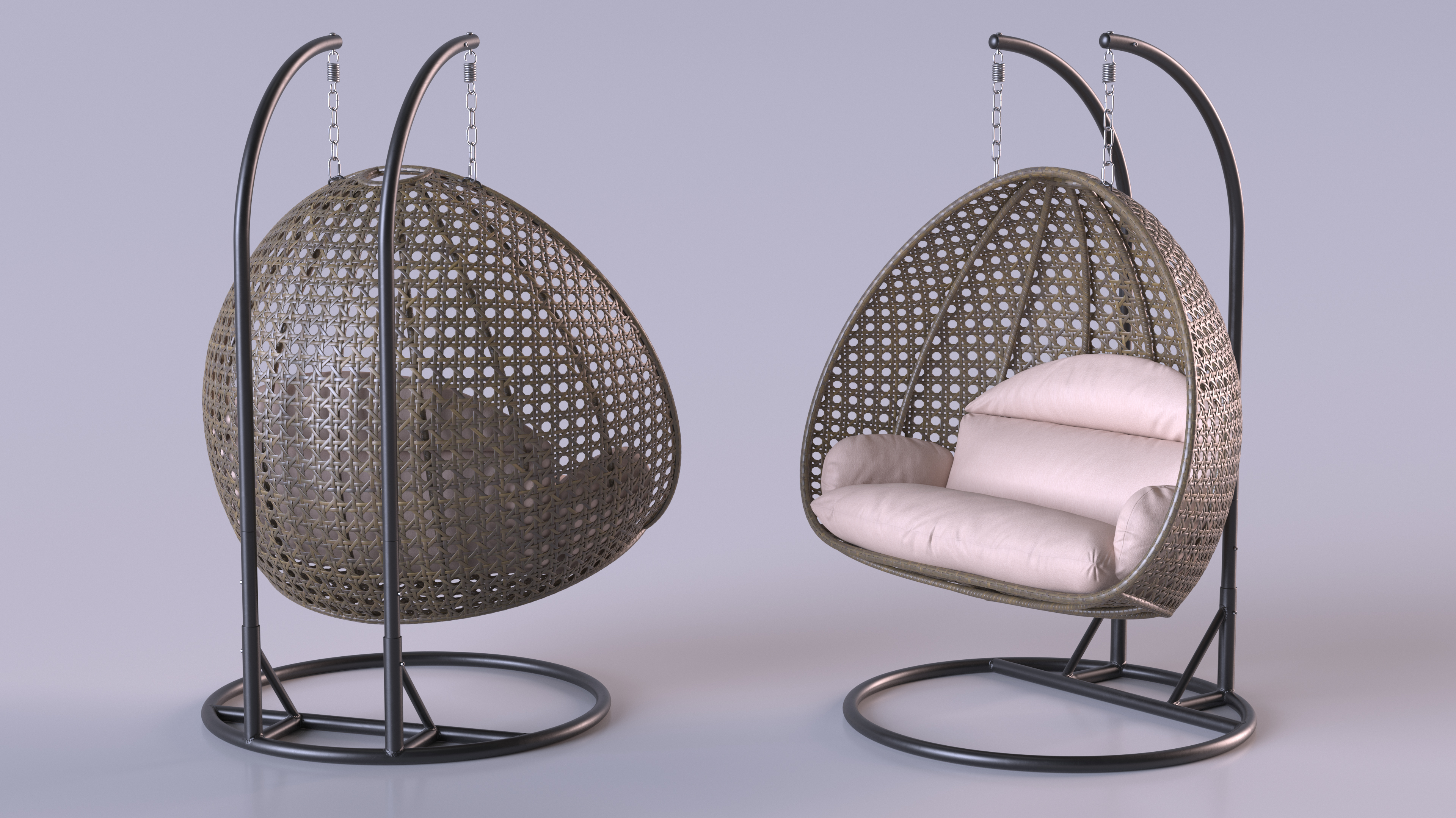 3D Hanging Egg Chair Beige model