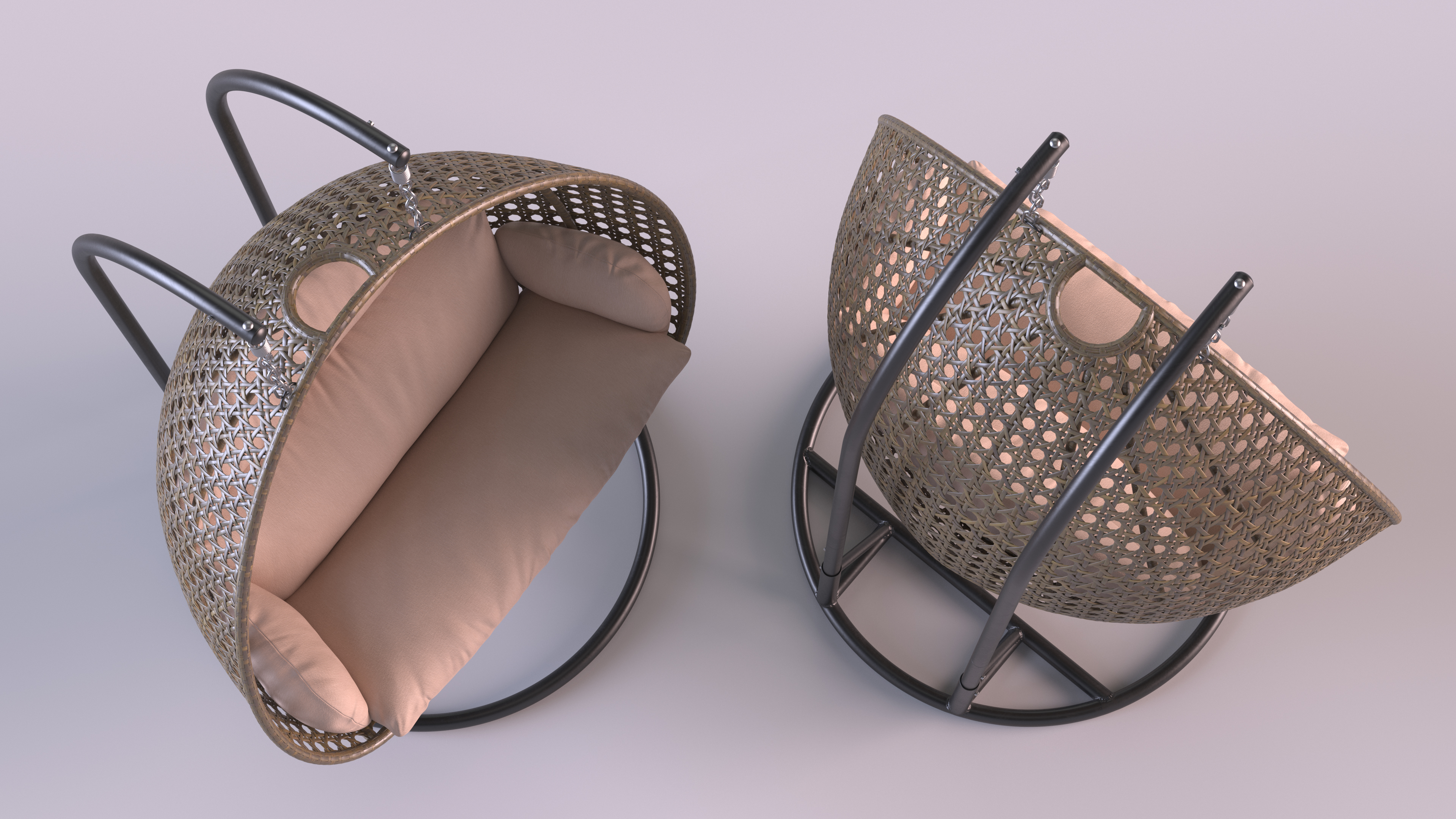 3D Hanging Egg Chair Beige model