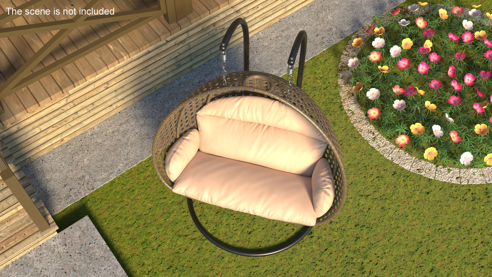 3D Hanging Egg Chair Beige model