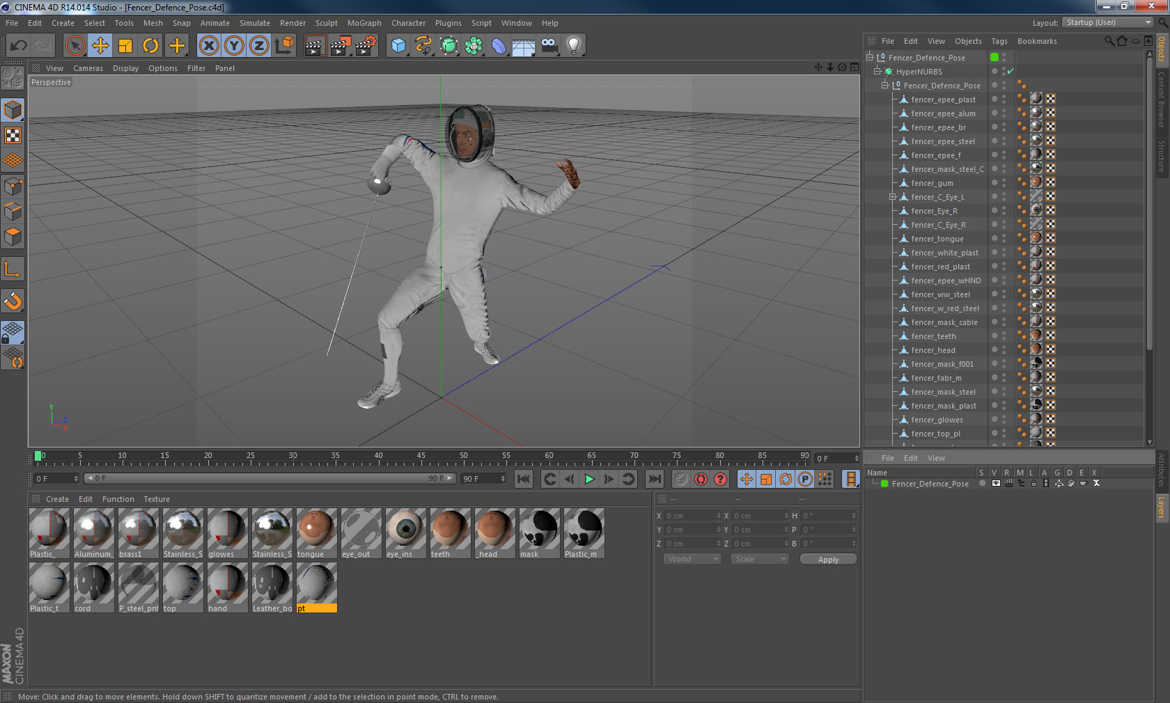 Fencer Defence Pose 3D model