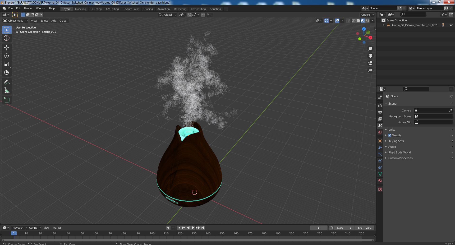 3D model Aroma Oil Diffuser Switched On