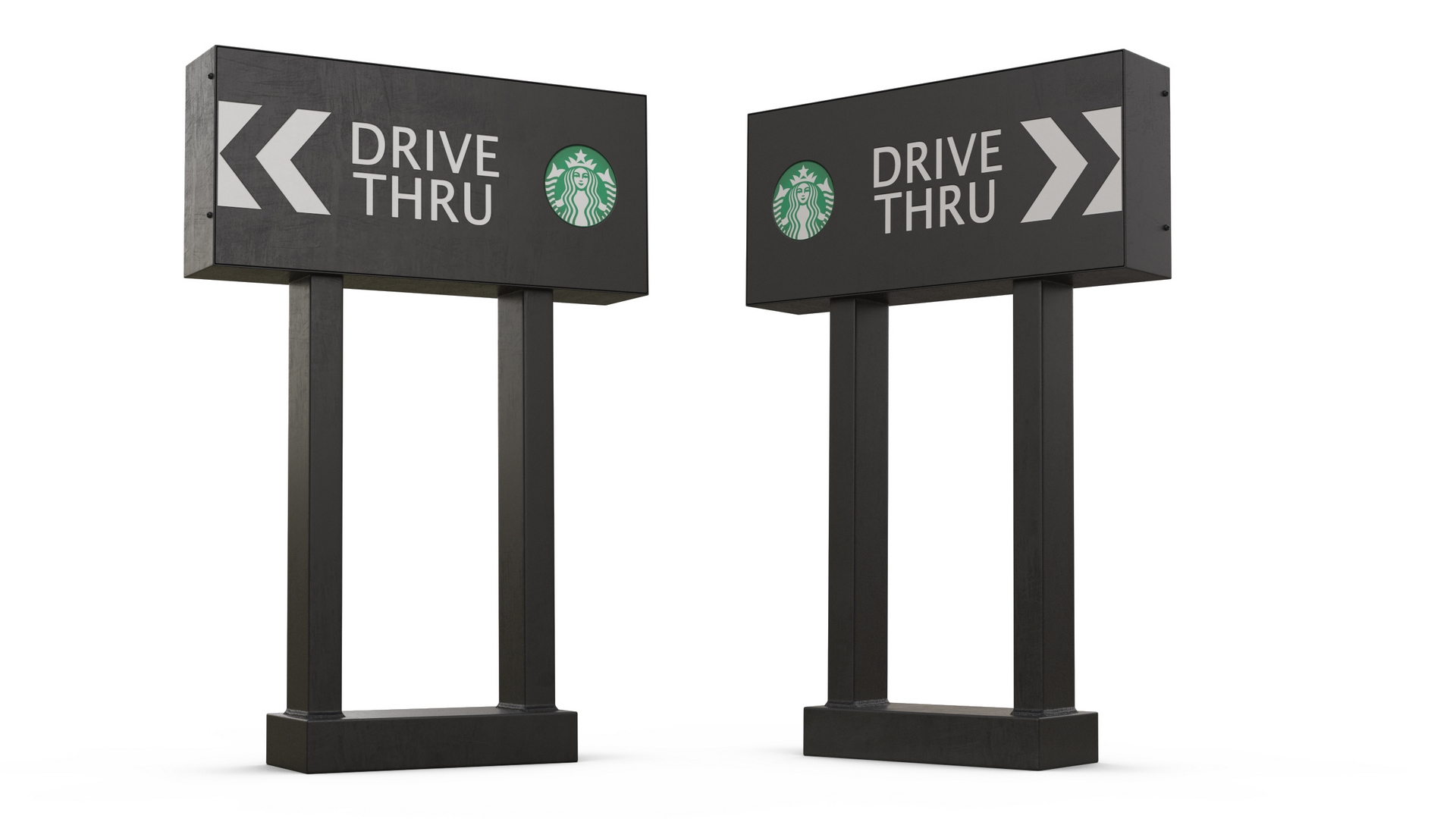 3D model Starbucks Drive Thru Sign