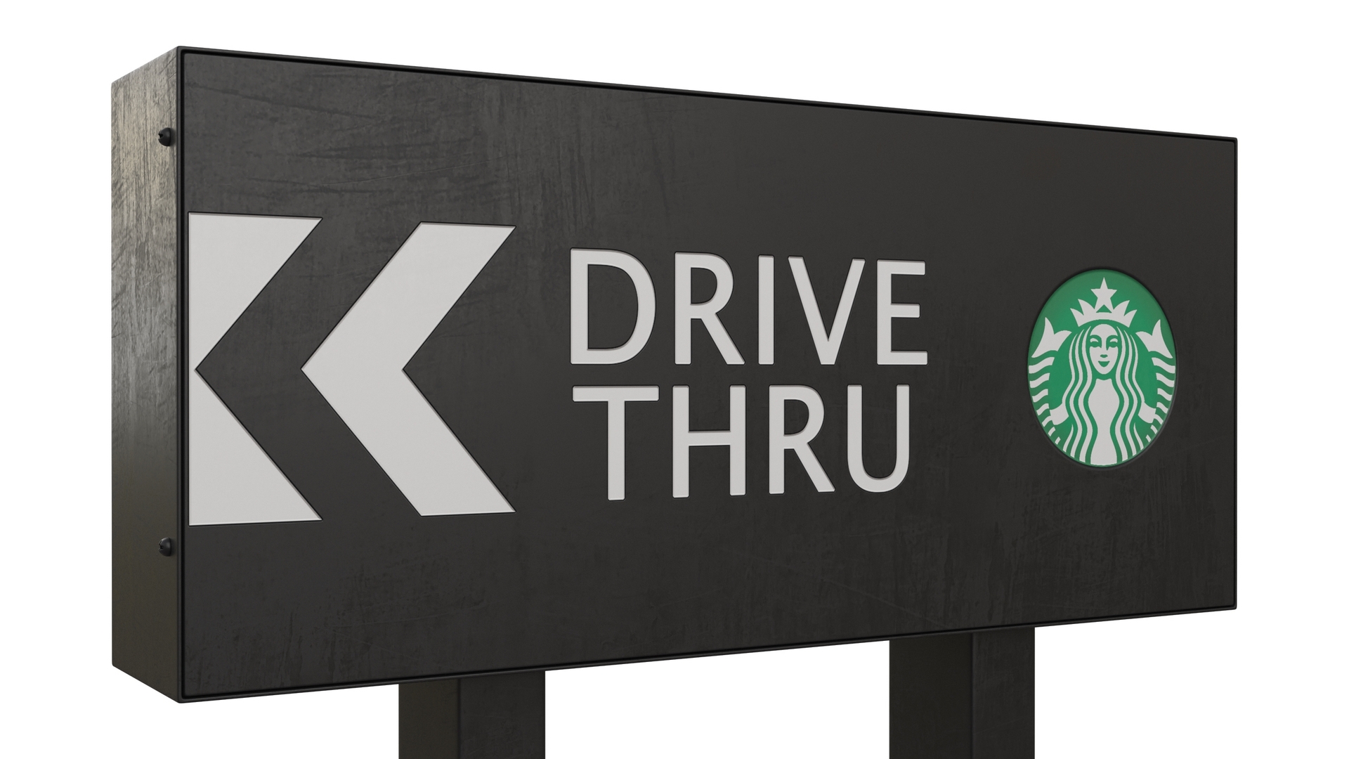 3D model Starbucks Drive Thru Sign