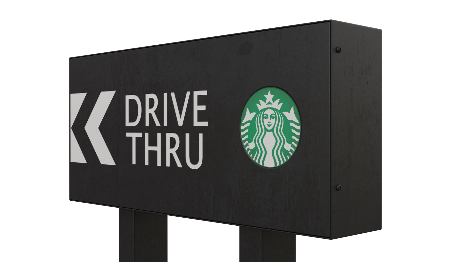 3D model Starbucks Drive Thru Sign