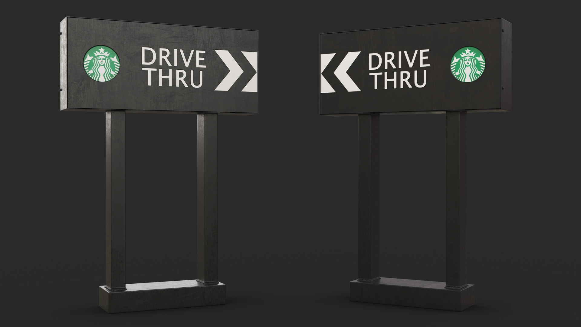 3D model Starbucks Drive Thru Sign