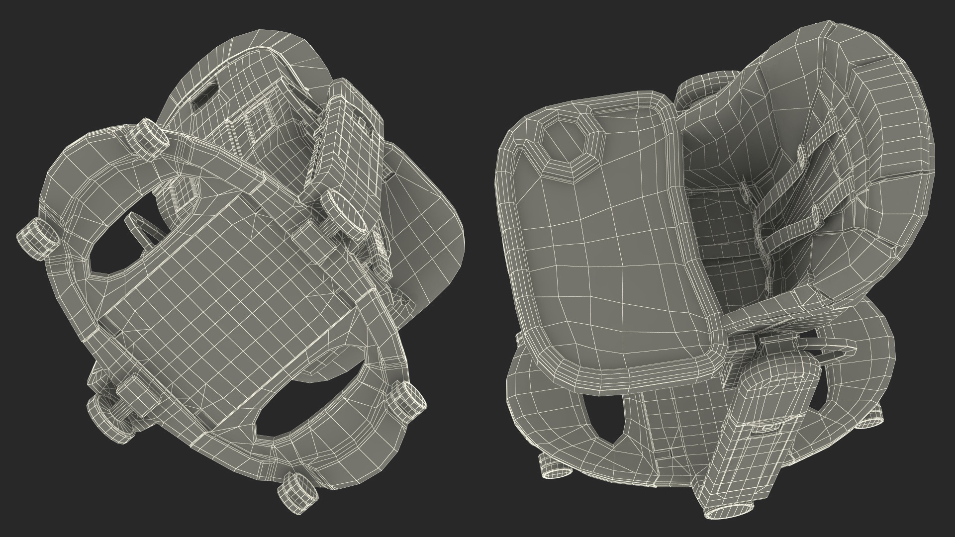 Tatamia High Chair Vertical Grey Rigged 3D model