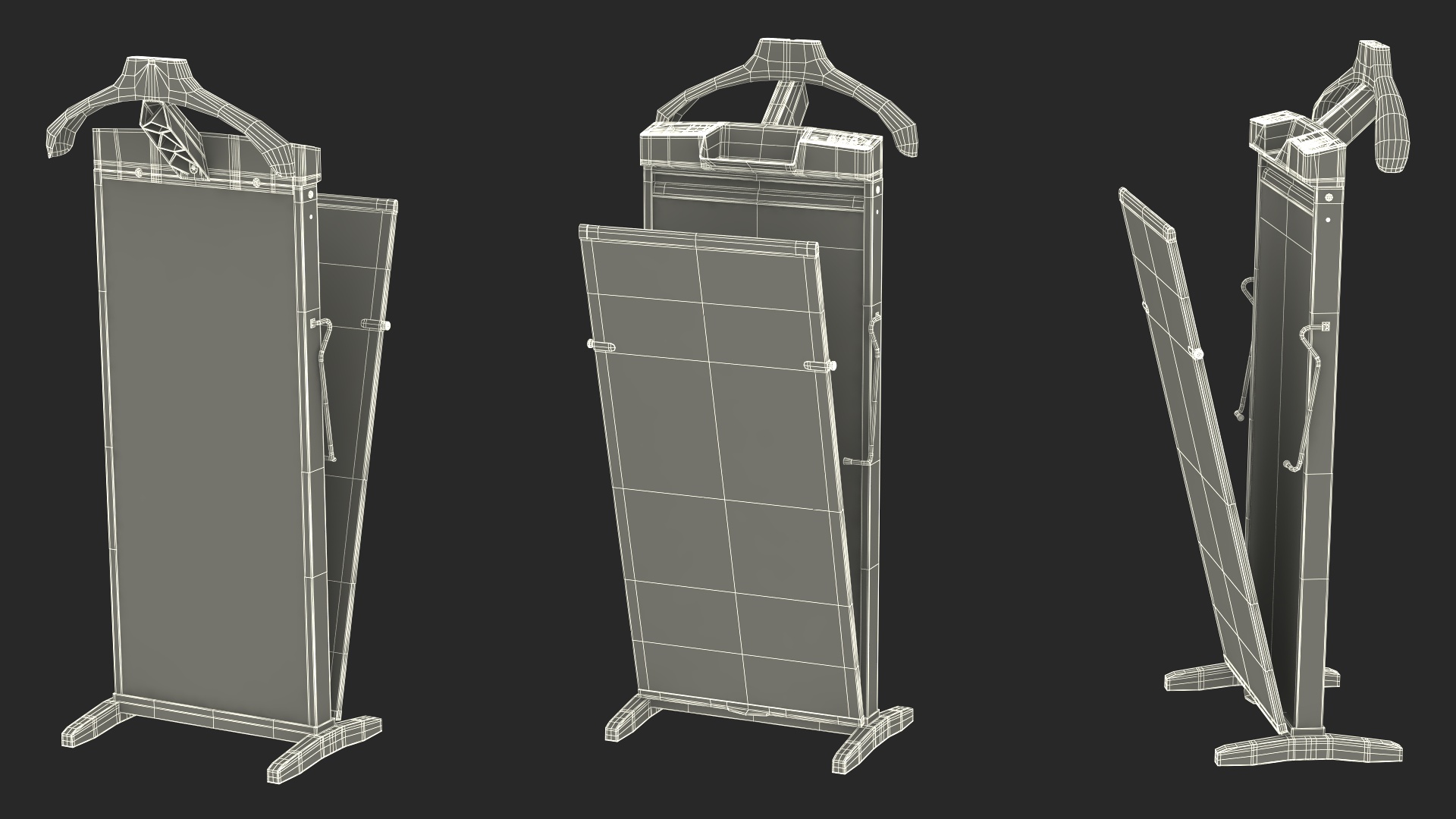 Trouser Press Light Wood Trim 3D model