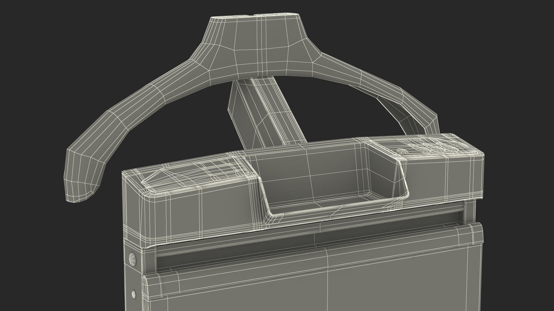 Trouser Press Light Wood Trim 3D model