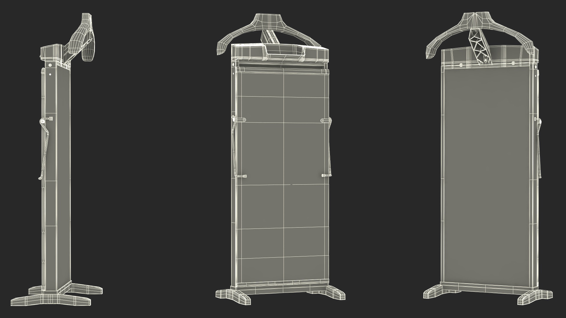 Trouser Press Light Wood Trim 3D model
